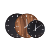 Architectmade | FJ Wall Clock – 25 cm and 35 cm | Black oak, Teak with silver