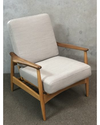 Arne Vodder Vintage Armchair | Oak with Teak arms and new upholstery