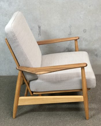 Arne Vodder Vintage Armchair | Oak with Teak arms and new upholstery