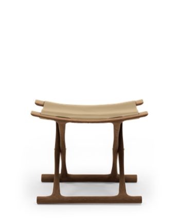 OW2000 Egyptian Stool | Oak smoked oil with nature leather | Designed by Ole Wanscher | Carl Hansen & Søn