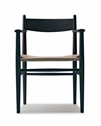 CH37 Chair | Black oak with natural papercord | Designed by Hans Wegner | Carl Hansen & Søn | Front