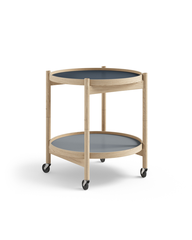 Hans Bølling Tray Table Oak Untreated | Water-Blue/Dark Blue