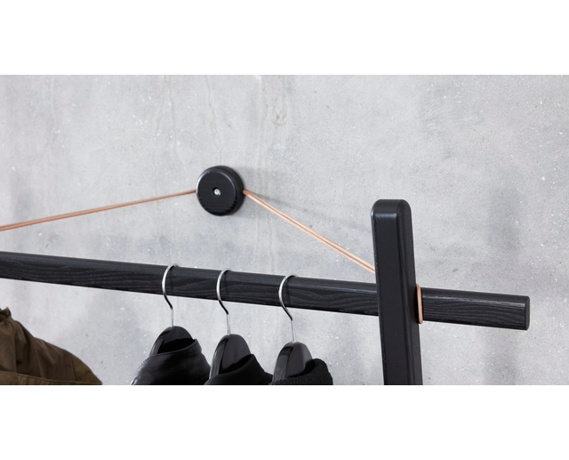 Clothes Rack black - detail of wall-mount | Andersen Furniture