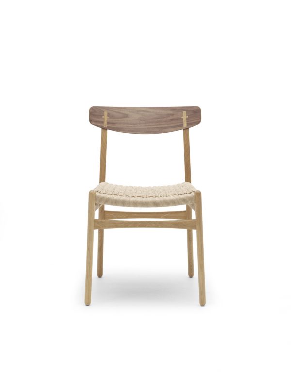 Hans Wegner CH23 Chair | Carl Hansen & Søn | Oak with Walnut Backrest & Natural Papercord | Front